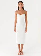 Asling Bustier Midi Dress - White