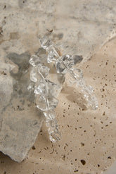 Venusa Irregular Bead Drop Earrings Clear