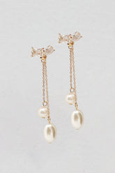 Swan Lake Pearl Drop Earrings Gold