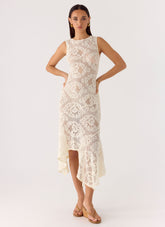 Janayia Midi Dress - Ivory