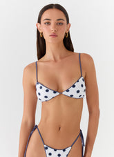 Penelle Bikini Top - Porcelain Blue Polka Dot