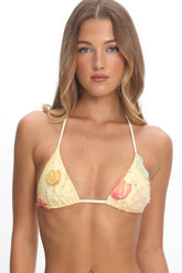 Kavera String Bikini Top Floral Sequin
