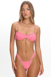 Gold Coast Gathered Bikini Bottom Pink