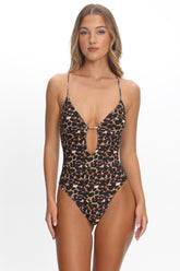 Ivara Tied Back One-Piece Swimsuit Leopard