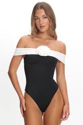 Lorona Off-Shoulder One-Piece Black/Ivory