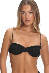 Mallori Ruched Balconette Bikini Top Black