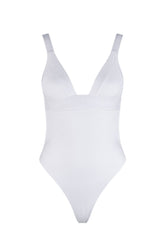 ShirtJersey Olivia White Rib One-Piece Swimsuit