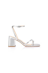 ShirtJersey Stevie Block Heel Sandal Silver Metallic