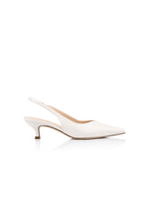 ShirtJersey Lush Slingback Kitten Heels Chalk White