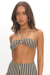 ShirtJersey Bloom Bikini Top Beige Stripe