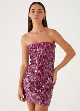 Seliora Sequin Mini Dress - Plum