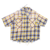 Awful Lot of Cough Syrup Distressed Yellow Flannel