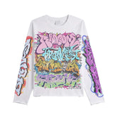 Bravest Graffiti Long Sleeve Tee White