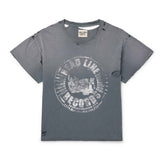 Gallery Dept. Distressed Glitter Cotton Jersey Tee Grey