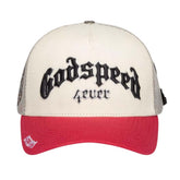 Godspeed Forever Trucker White Red Brim