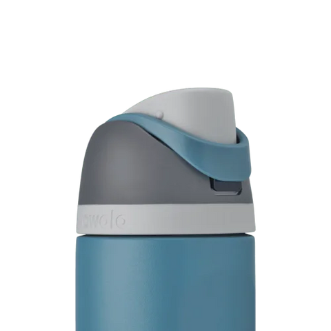 Owala FreeSip Insulated Stainless Steel Water Bottle with Straw for Sports and Travel. BPA-Free. 24-oz. Grey/Blue