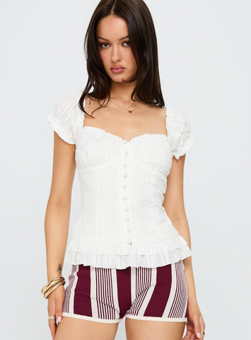 Suiter Frill Detail Top White