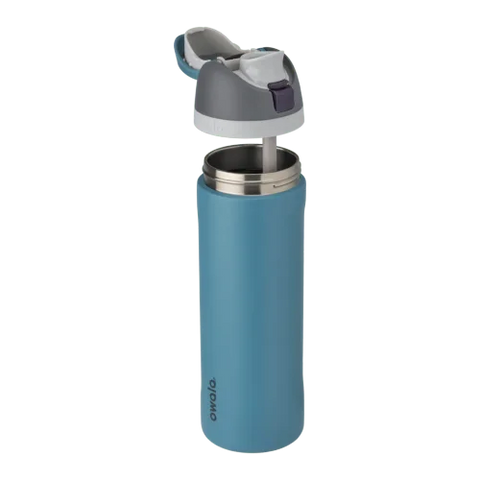 Owala FreeSip Insulated Stainless Steel Water Bottle with Straw for Sports and Travel. BPA-Free. 24-oz. Grey/Blue