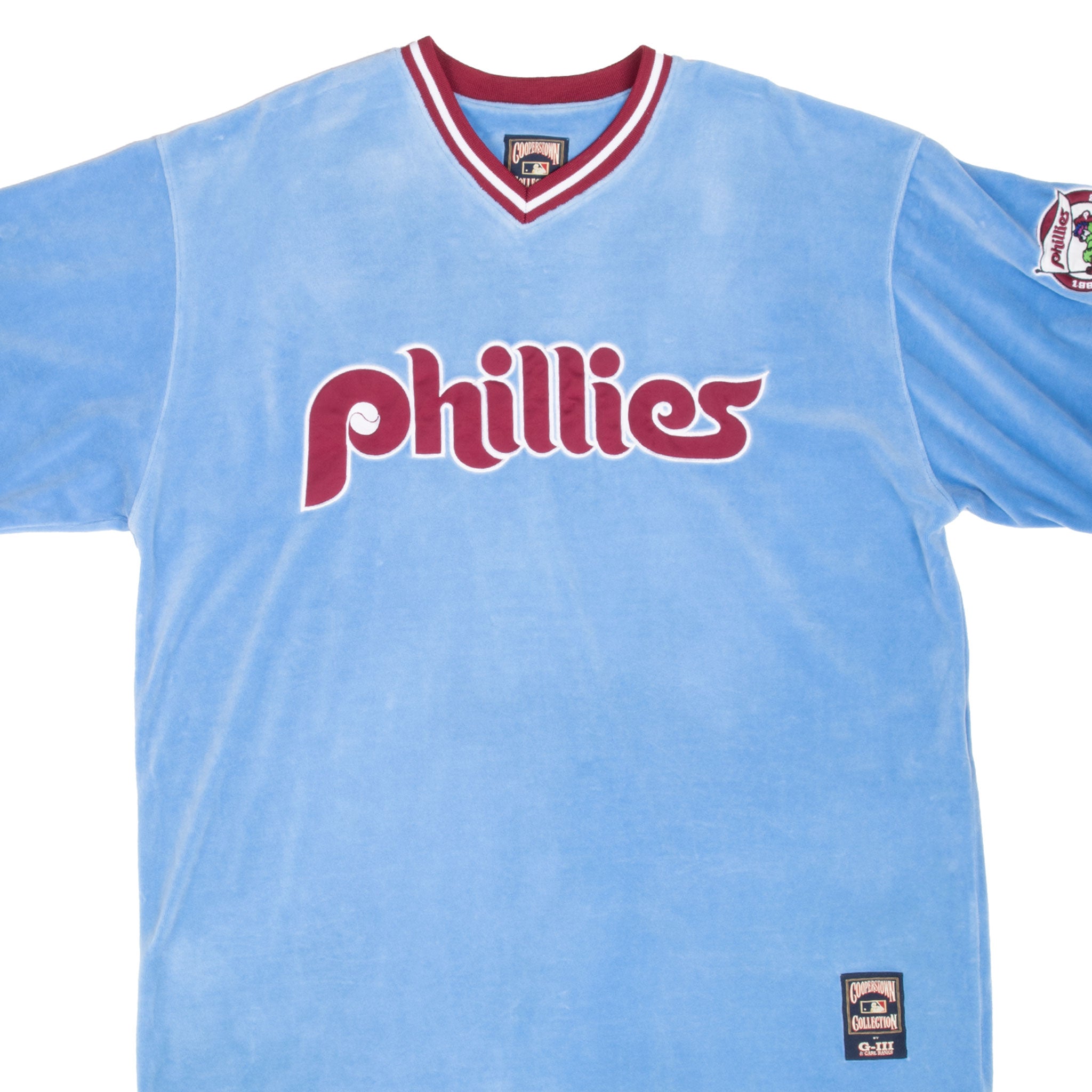 VINTAGE MLB PHILADELPHIA PHILLIES 1980 WORLD CHAMPION COLLECTION JERSEY 1990S XL