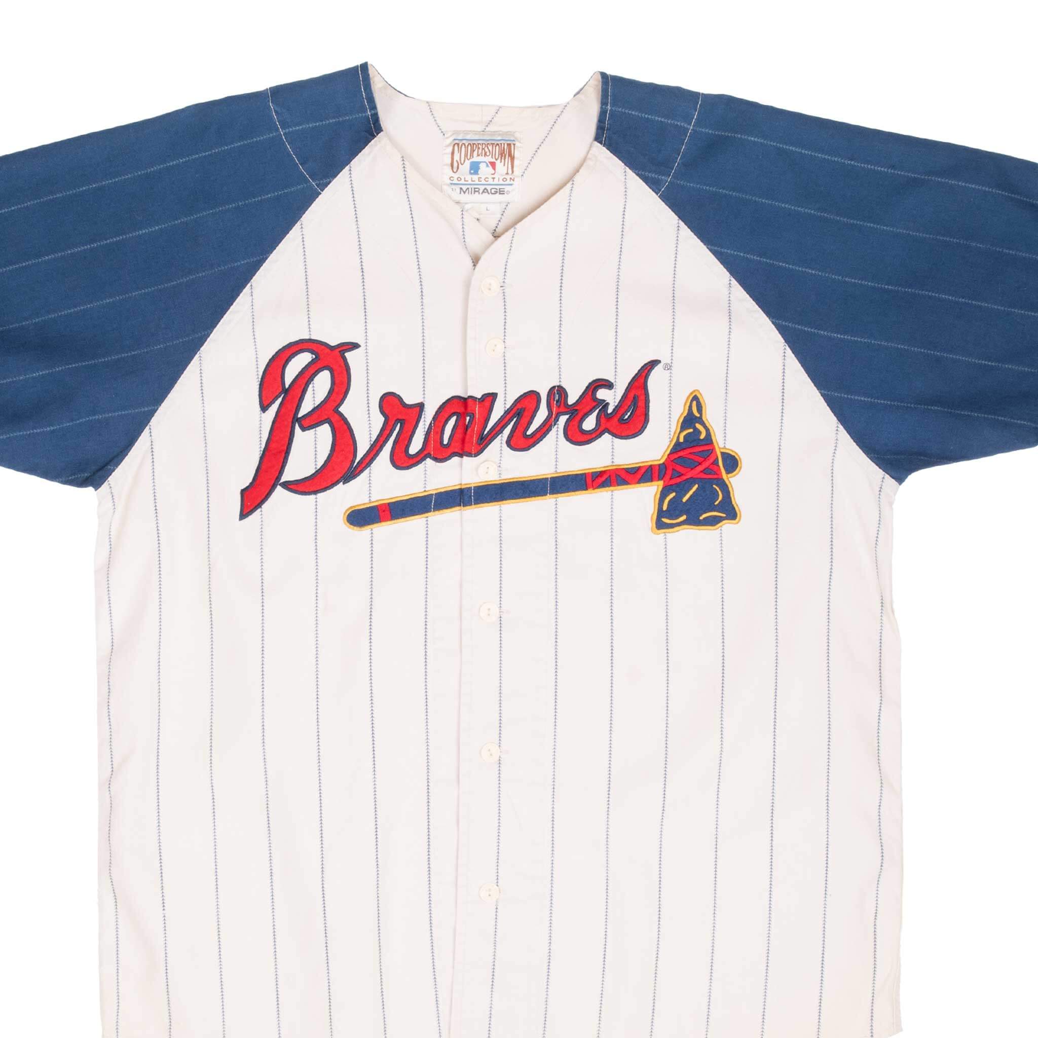 VINTAGE MLB ATLANTA BRAVES COOPERSTOWN COLLECTION JERSEY 1990S LARGE