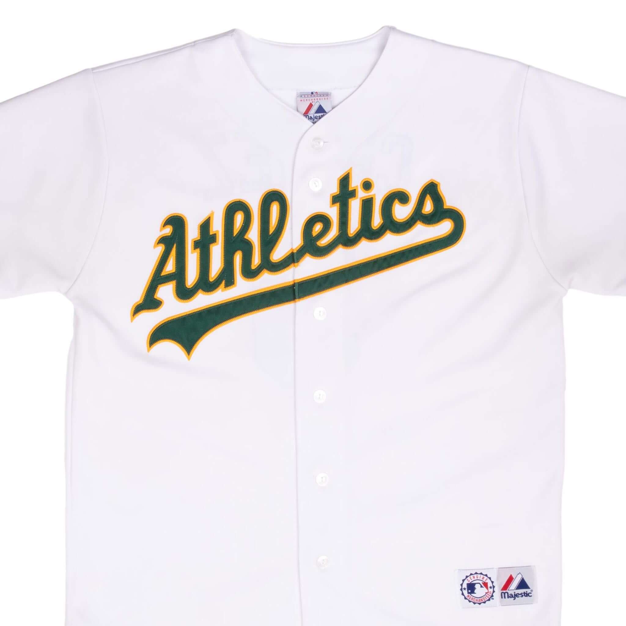 VINTAGE MLB OAKLAND ATHLETICS ERIC CHAVEZ #2 MAJESTIC JERSEY 2000S LARGE
