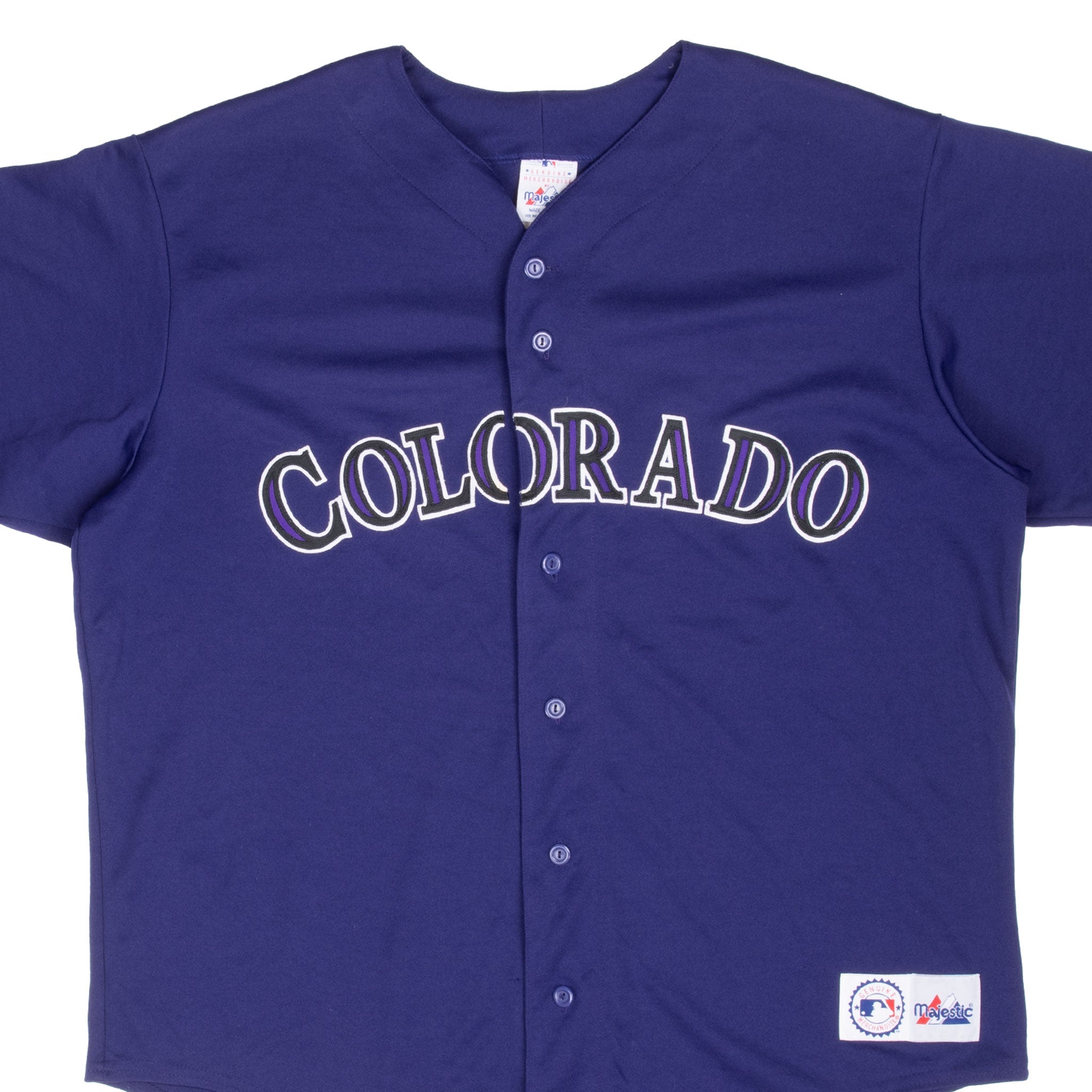 VINTAGE MLB COLORADO ROCKIES PURPLE JERSEY XL 1990S MADE IN USA
