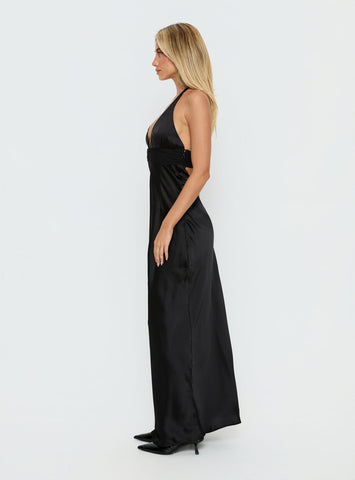 Odyssa Halter Maxi Dress Black