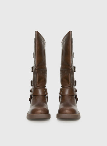 Buckle Down Boots Brown