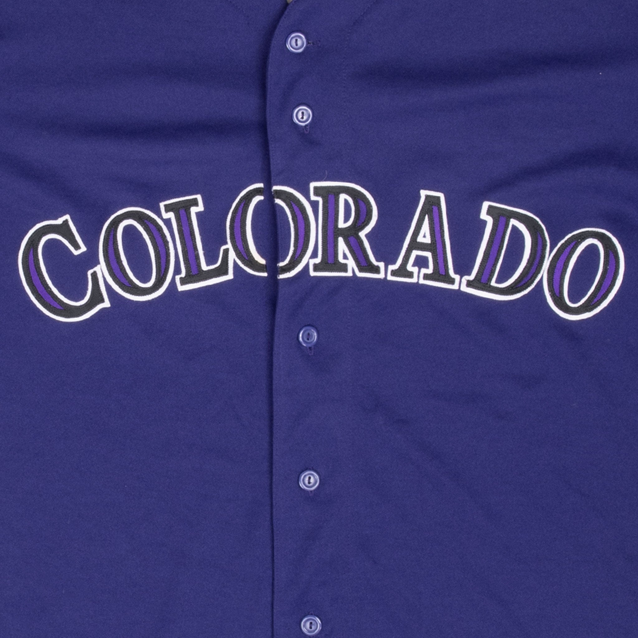 VINTAGE MLB COLORADO ROCKIES PURPLE JERSEY XL 1990S MADE IN USA
