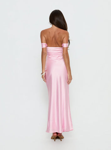 Azura Off The Shoulder Maxi Dress Pink