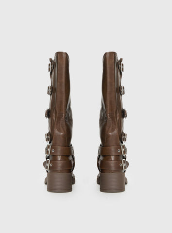 Buckle Down Boots Brown