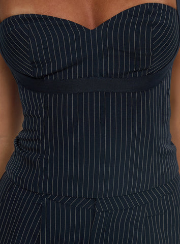 Briana Set Navy Pinstripe