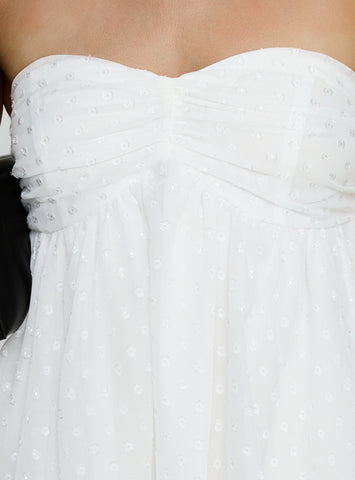 Kaimilla Strapless Sweetheart Mini Dress White