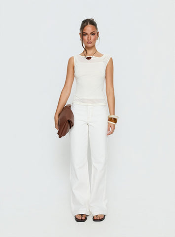 Buenos No Waist Low Rise Straight Leg Jeans White