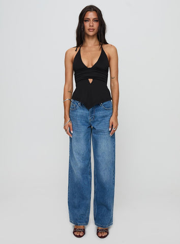 Serenitia Mid Rise Relaxed Jeans Mid Blue Wash