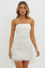 Lacynda Strapless Embellished Mini Dress White