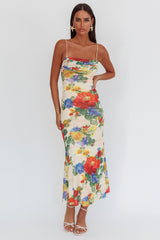 Days Ahead Mesh Overlay Maxi Dress Floral Pink