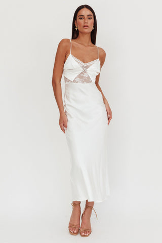 Impressions Lace Bodice Maxi Dress White