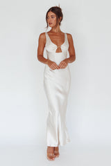 Blushing Beauty Horsebit Accent Maxi Dress Champagne