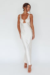 Blushing Beauty Horsebit Accent Maxi Dress Champagne