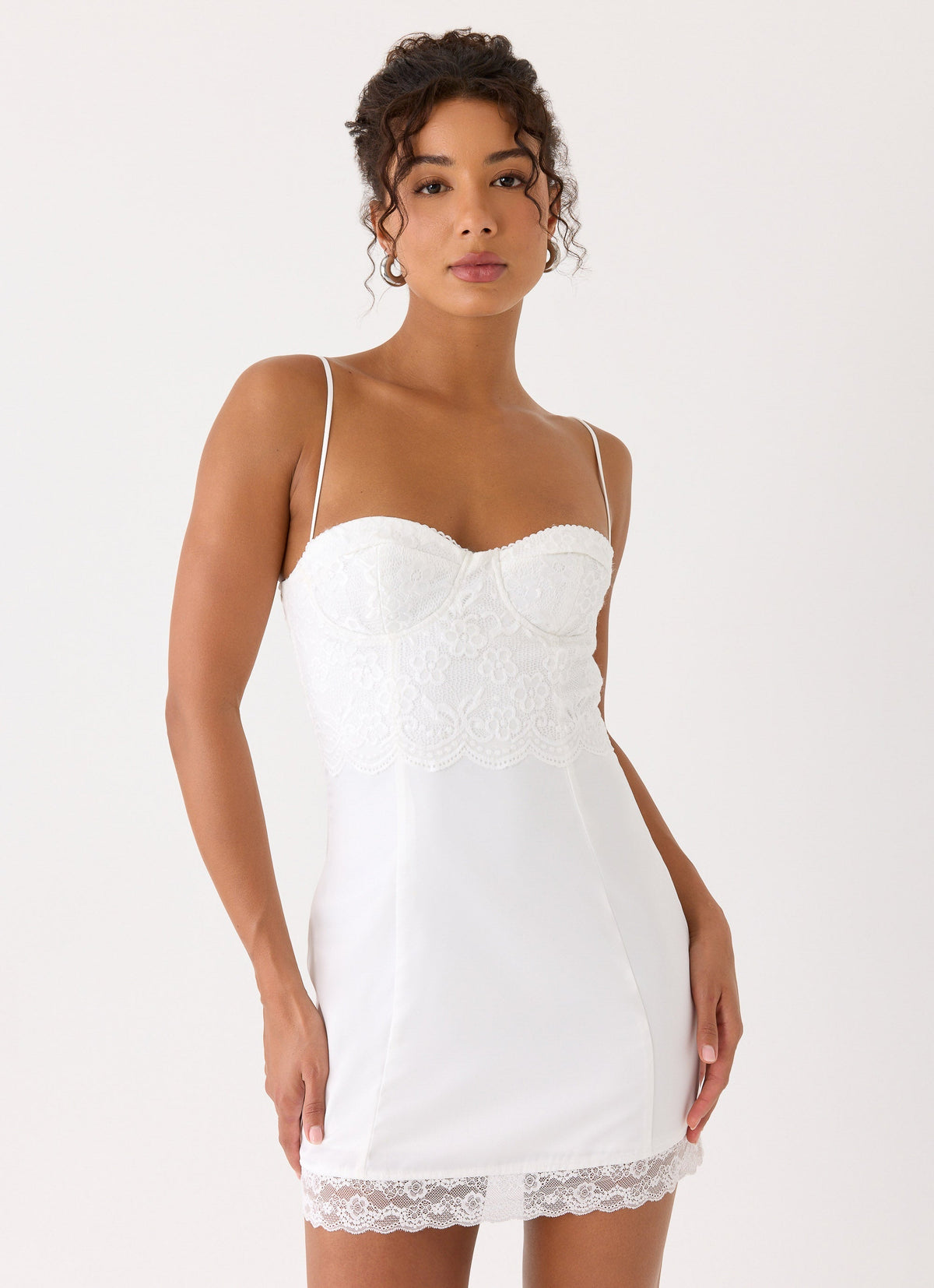 Aloura Lace Mini Dress - White