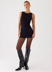Amaris Knit Mini Dress - Black