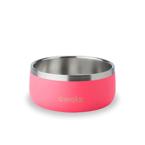 Owala Pet Bowl - Durable Stainless Steel. Food and Water Bowl for Dogs. Cats. and All Pets. Non-Slip Base. 48oz. Pink