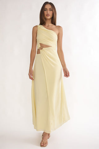 Ivora One-Shoulder Cut-Out Waist Maxi Dress Butter