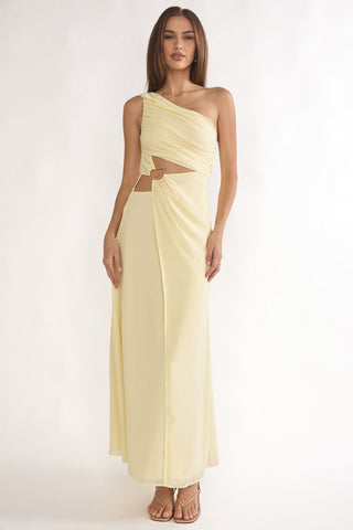 Ivora One-Shoulder Cut-Out Waist Maxi Dress Butter