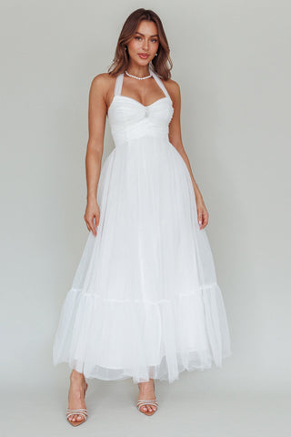 Alegria Tulle Maxi Dress White