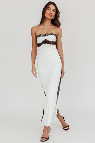 Tenika Strapless Bodycon Maxi Dress White