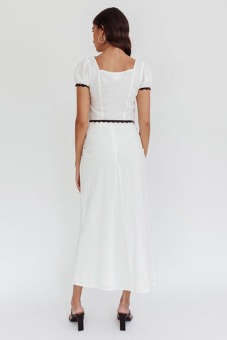 Wistful Midi Skirt White