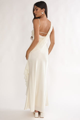 Doloros Drape Accent Maxi Dress Oyster