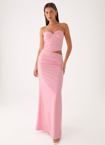 Carella Strapless Maxi Dress - Pink